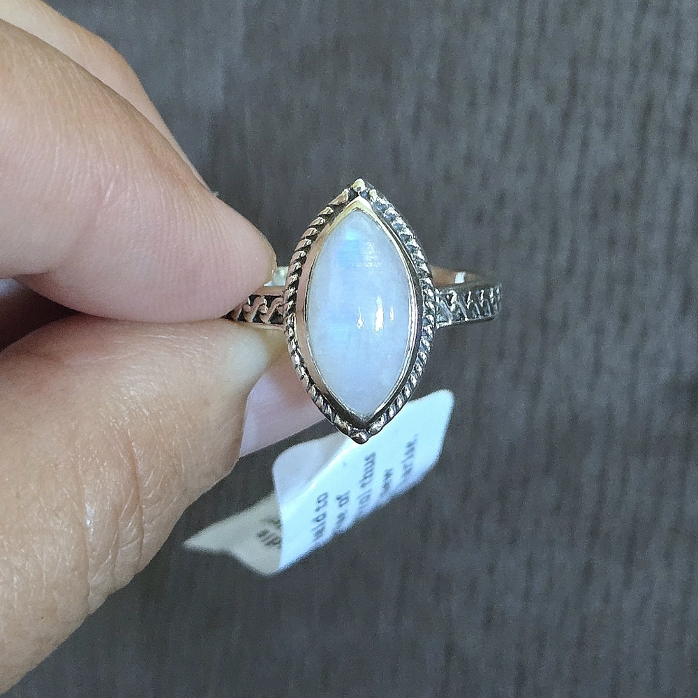 Shivam Rainbow🌈 Moonstone🌙 Marquise Ring💍 - NWT - Picture 2 of 16